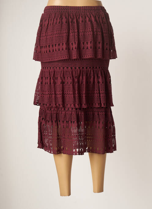 Jupe mi-longue rouge SPARKZ pour femme