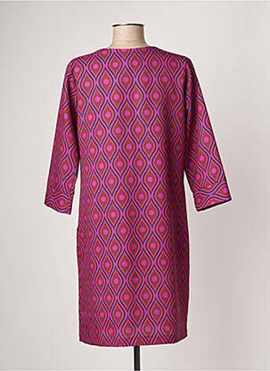 Robe mi-longue manches 3/4 manches 3/4 violet SASSIA femme