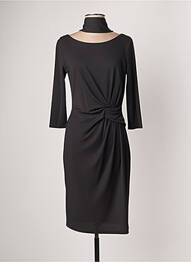 Robe mi-longue manches longues manches longues noir SASSIA femme