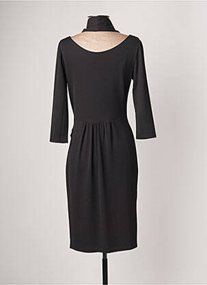 Robe mi-longue manches longues manches longues noir SASSIA femme