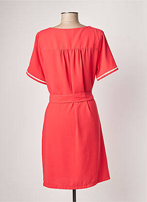 Robe mi-longue coupe fluide manches courtes rouge MAMOUCHKA femme
