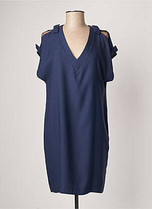 Robe courte coupe fluide manches courtes bleu QUEENIE femme