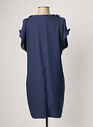 Robe courte coupe fluide manches courtes bleu QUEENIE femme