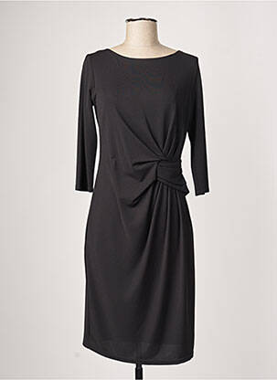 Robe mi-longue manches 3/4 manches 3/4 noir SASSIA femme