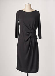 Robe mi-longue manches 3/4 manches 3/4 noir SASSIA femme