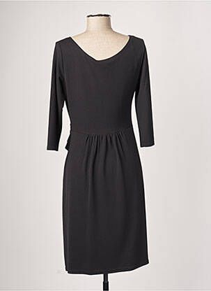 Robe mi-longue manches 3/4 manches 3/4 noir SASSIA femme