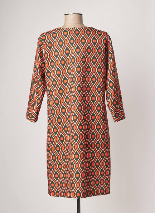 Robe mi-longue orange SASSIA pour femme