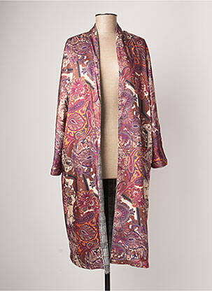Manteau long coupe droite sans capuche gris KACY femme