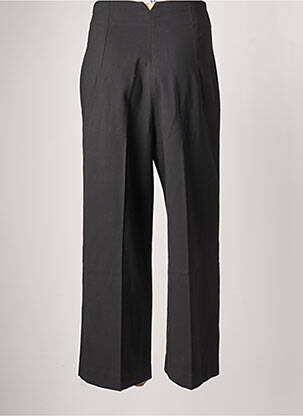 Pantalon large fermeture zip latéral taille haute noir IDANO femme