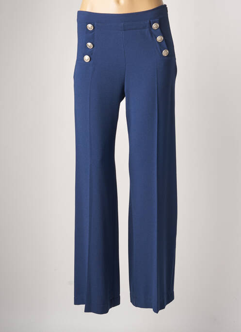 Pantalon large bleu JANE WOOD pour femme