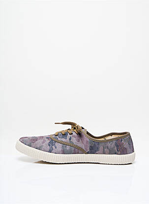 Baskets tissage toile talon compensé vert VICTORIA unisexe