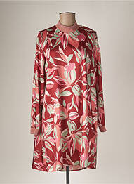 Robe mi-longue coupe fluide manches longues marron KOCCA femme
