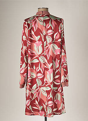 Robe mi-longue imprimé fleurs manches longues marron KOCCA femme