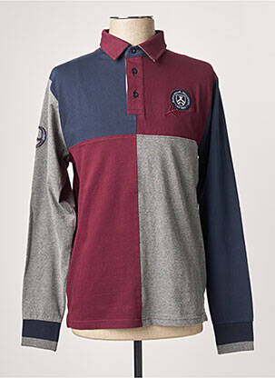 Polo manches longues manches longues bleu BLACK WELLIS homme