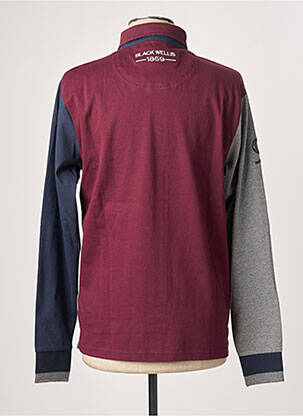 Polo manches longues manches longues bleu BLACK WELLIS homme