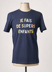 T-shirt bleu MONSIEUR TSHIRT pour homme seconde vue