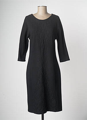 Robe mi-longue manches longues manches longues noir FRANK WALDER femme