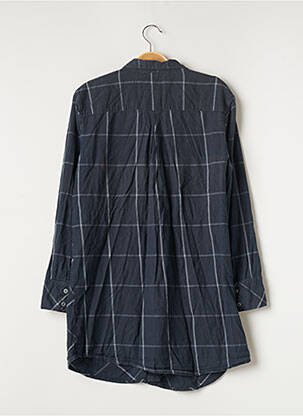 Robe courte coupe évasée manches longues bleu THINKING MU femme