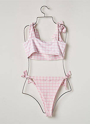 Maillot de bain 2 pièces stretch brassieres rose PRETTY LITTLE THING femme