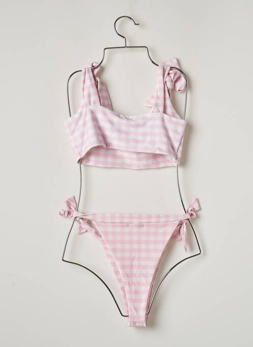 Maillot de bain 2 pièces stretch brassieres rose PRETTY LITTLE THING femme