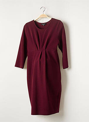 Robe mi-longue manches longues manches longues rouge NEW LOOK femme