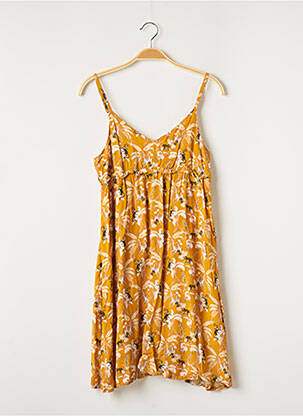 Robe mi-longue doublure fines bretelles jaune MARIE-SIXTINE femme