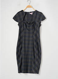 Robe mi-longue fermeture zippée au dos manches courtes bleu ASOS femme