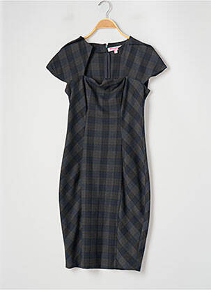 Robe mi-longue fermeture zippée au dos manches courtes bleu ASOS femme