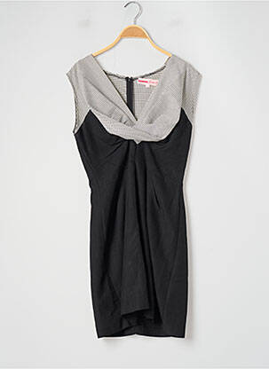 Robe courte fermeture zippée au dos manches courtes noir HEAVEN & EARTH femme