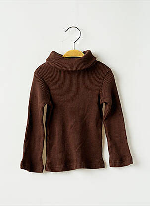 Pull col roulé marron L'ILE AUX FEES pour fille