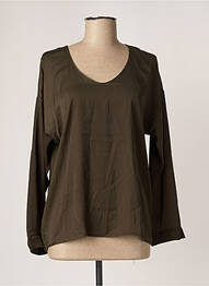 Top tissage jersey manches longues vert LAUREN VIDAL femme