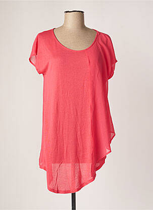 Tunique manches courtes tissage crêpe rose CRISTINA GAVIOLI femme