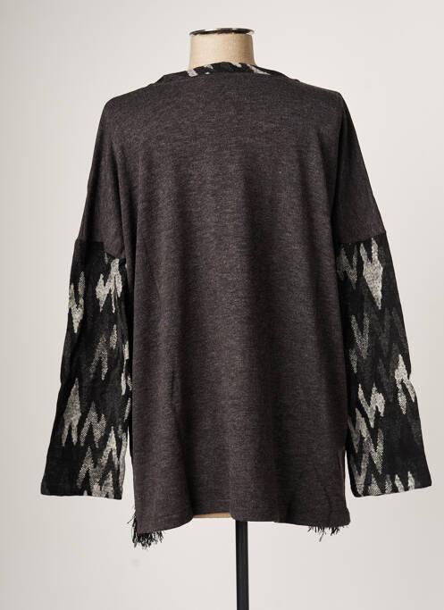 Pull tunique gris MARILU pour femme