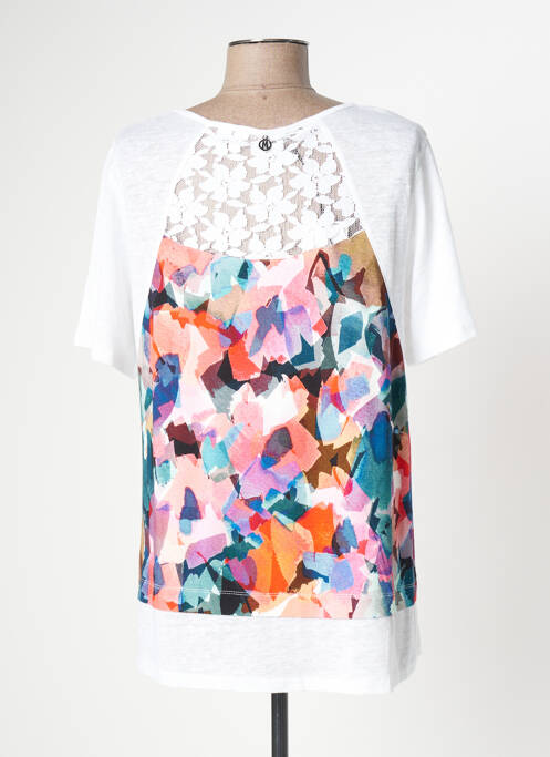 T-shirt imprimé fantaisie manches courtes blanc MALOKA femme