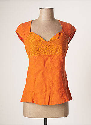 Top manches courtes manches courtes orange MALOKA femme