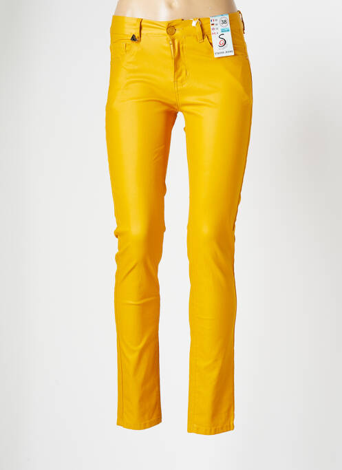 Pantalon slim jaune S.QUISE pour femme