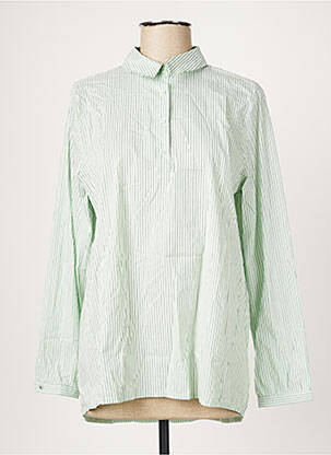 Blouse tissage popeline manches longues vert CECIL femme
