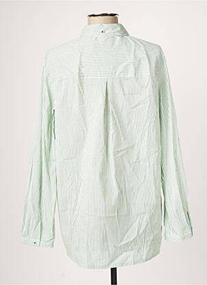 Blouse tissage popeline manches longues vert CECIL femme