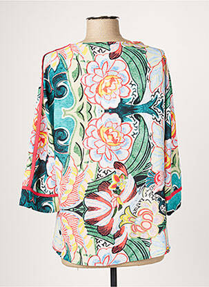 Blouse imprimé fantaisie manches longues bleu JOY femme