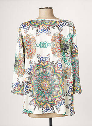 Blouse imprimé fantaisie manches longues vert JOY femme