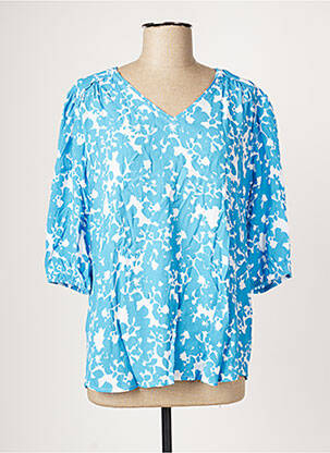 Blouse imprimé fantaisie manches longues bleu YEST femme