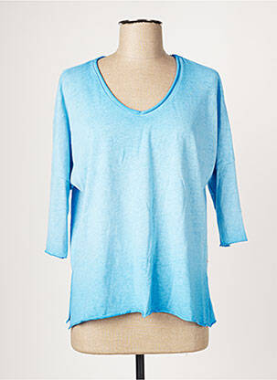 Top stretch manches courtes bleu YEST femme
