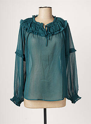 Blouse col rond manches longues vert YEST femme