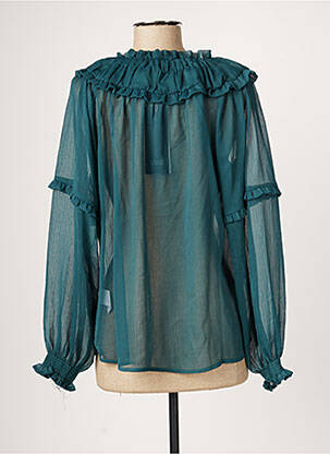 Blouse col rond manches longues vert YEST femme