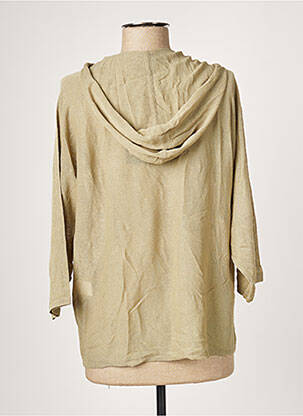 Pull coupe droite manches 3/4 vert YESTA femme