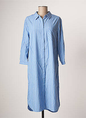 Robe mi-longue manches 3/4 manches 3/4 bleu YEST femme