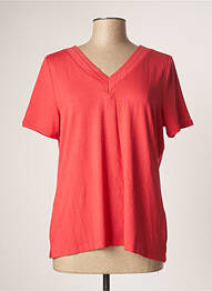 T-shirt col v manches courtes rouge GUY DUBOUIS femme