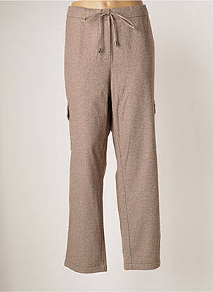 Pantalon cargo coupe droite taille normale marron YESTA femme