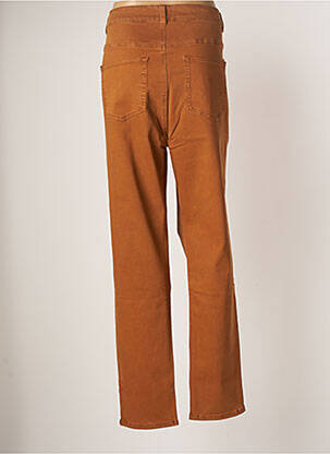 Pantalon slim tissage popeline taille normale marron YESTA femme