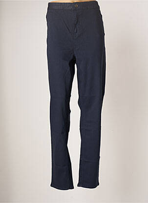Pantalon slim tissage popeline taille normale bleu YESTA femme
